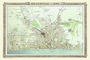 old map brighton 1898 royal atlas bartholomew