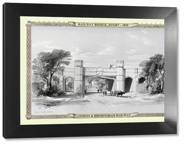 Views on the London to Birmingham Railway - Railway Bridge at Rugby 1839