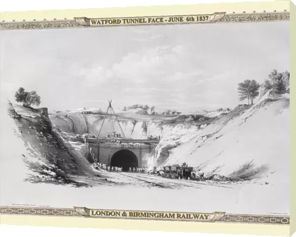 Views on the London to Birmingham Railway - Watford Tunnel Face 1837