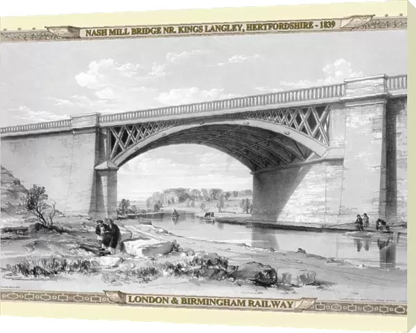 Views on the London to Birmingham Railway - Nash Mill Bridge near Kings Langley 1839