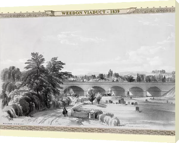 Views on the London to Birmingham Railway - Weedon Viaduct 1839
