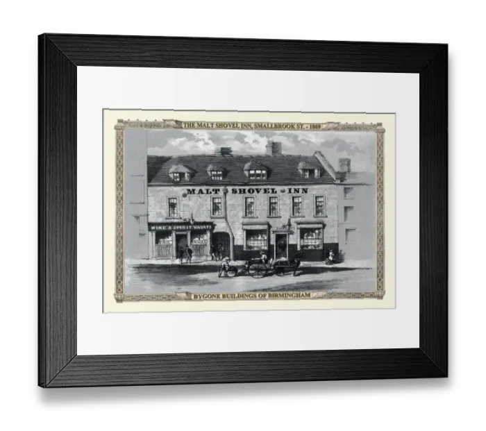 Framed Print : The Malt Shovel Inn Smallbrook Street, Birmingham 1869 Framed Print : The Malt Shovel Inn Smallbrook Street, Birmingham 1869
