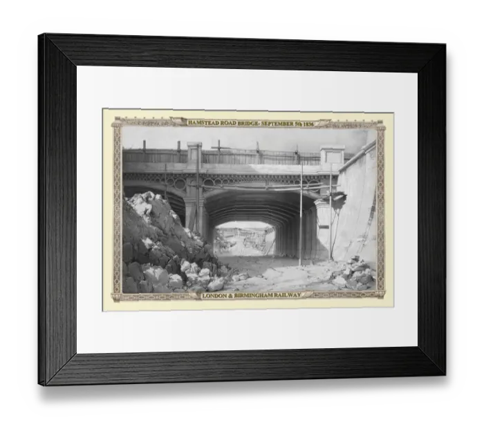 Framed Print : Views on the London to Birmingham Railway - Hamstead Road Bridge 1836 Framed Print : Views on the London to Birmingham Railway - Hamstead Road Bridge 1836