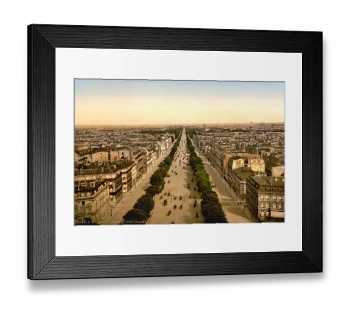 Framed Print : View of the Avenue Des Champs - Elysees, Paris c1890