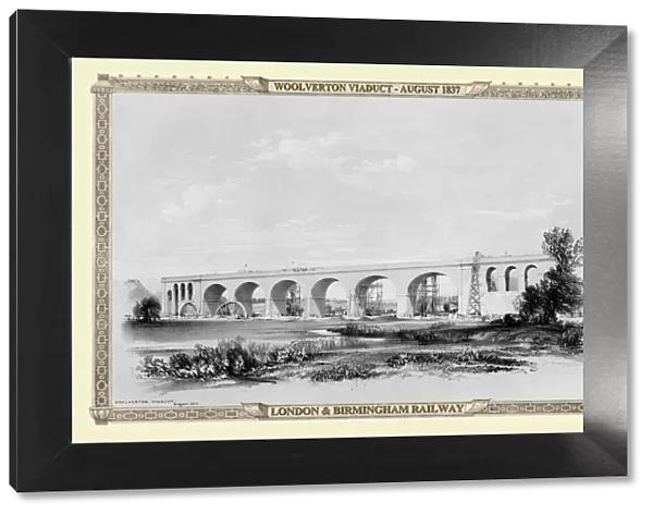 Views on the London to Birmingham Railway - Woolverton Viaduct 1837