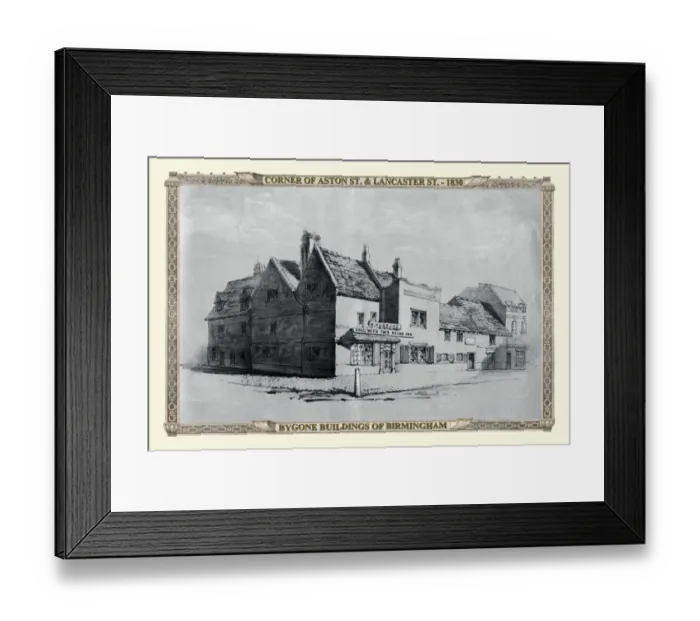 Framed Print : The Swan with Two Necks, corner of Aston Street and Lancaster Street, Birmingham 1830 Framed Print : The Swan with Two Necks, corner of Aston Street and Lancaster Street, Birmingham 1830