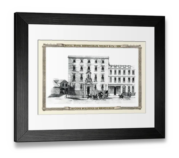 Framed Print : The Royal Hotel, Birmingham 1830