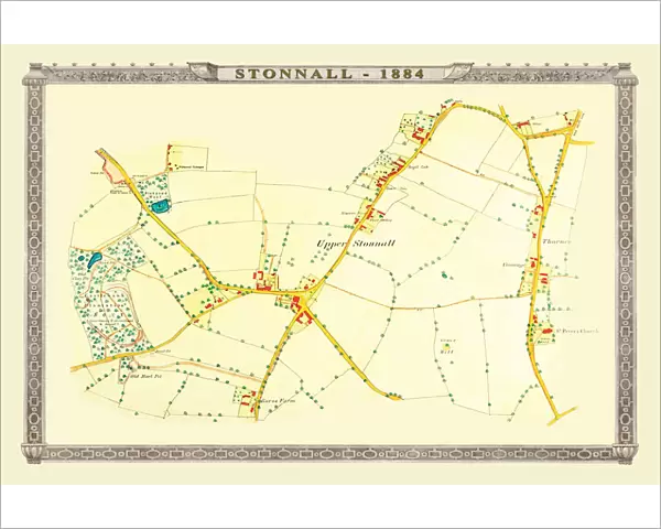 Old Map of the Village of Stonnall in the West Midlands 1884