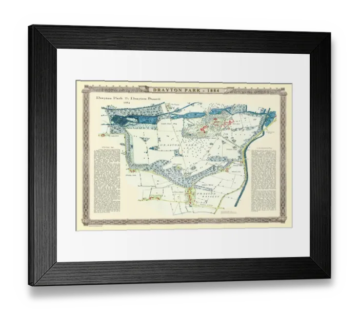 Framed Print : Old Map of Drayton Park and Drayton Bassett in Staffordshire 1886 Framed Print : Old Map of Drayton Park and Drayton Bassett in Staffordshire 1886