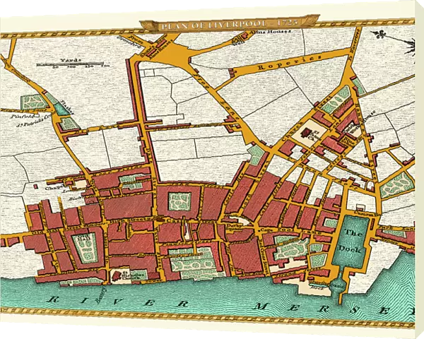 Old Map of Liverpool 1725