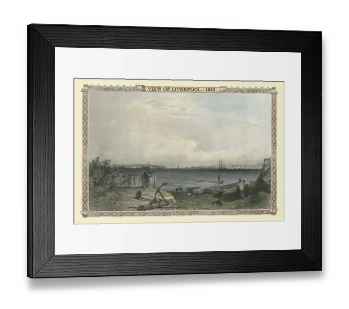 Framed Print : View of Liverpool from 1843 from across the Mersey