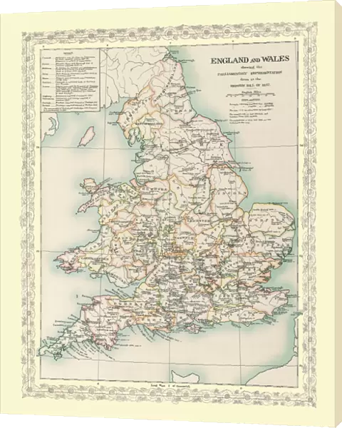 Map of England and Wales showing the Parliamentary Representation prior to the Reform Bill of 1832