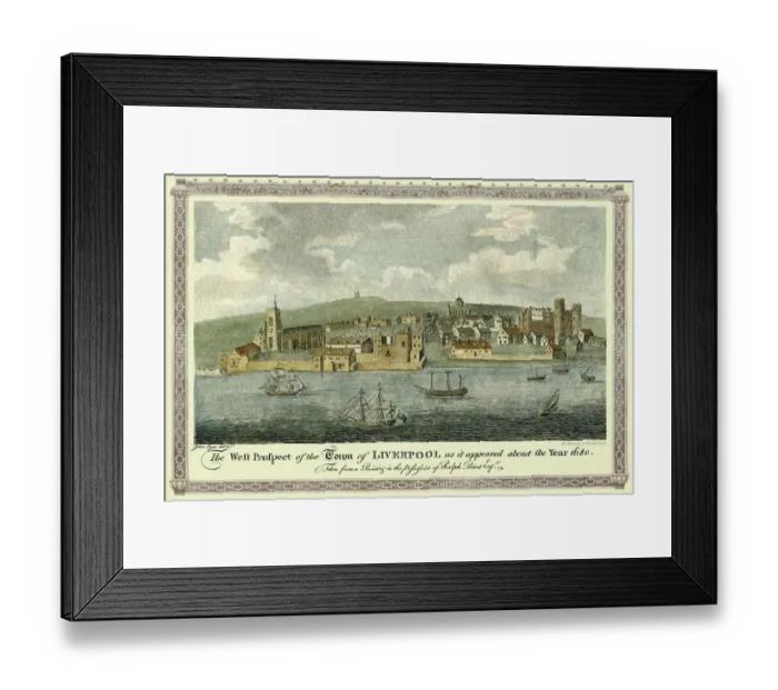 Framed Print : The West Prospect of Liverpool as it appeared about the year 1620 Framed Print : The West Prospect of Liverpool as it appeared about the year 1620