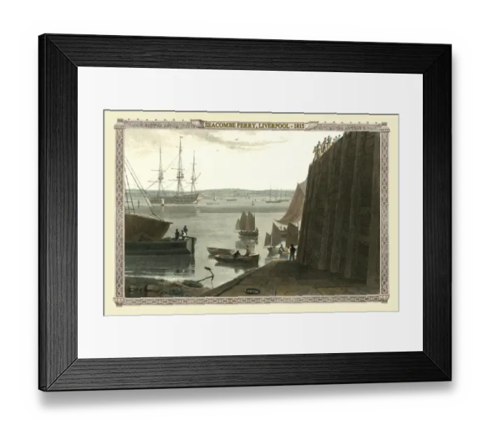 Framed Print : View out to Seacombe Ferry, Liverpool 1815