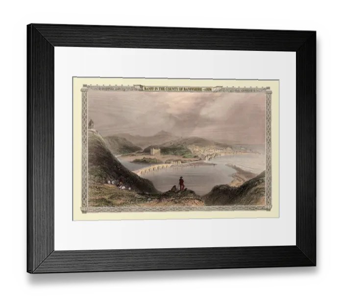 Framed Print : View of the Town of Banff, County Banffshire, Scotland 1836 Framed Print : View of the Town of Banff, County Banffshire, Scotland 1836