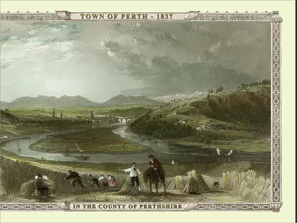 View of the Town of Perth, County Perthshire, Scotland 1837