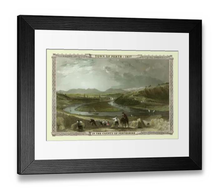 Framed Print : View of the Town of Perth, County Perthshire, Scotland 1837 Framed Print : View of the Town of Perth, County Perthshire, Scotland 1837