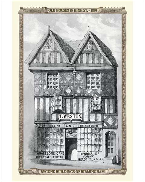 View of Old House on High Street, Birmingham 1830