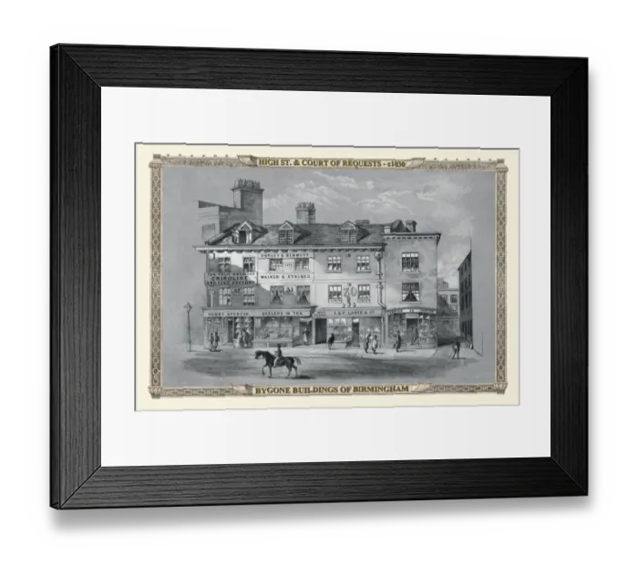 Framed Print : The Court of Requests, High Street Birmingham 1830 Framed Print : The Court of Requests, High Street Birmingham 1830