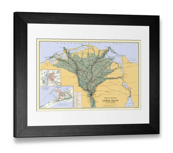 Framed Print : Special War Map of Lower Egypt Framed Print : Special War Map of Lower Egypt