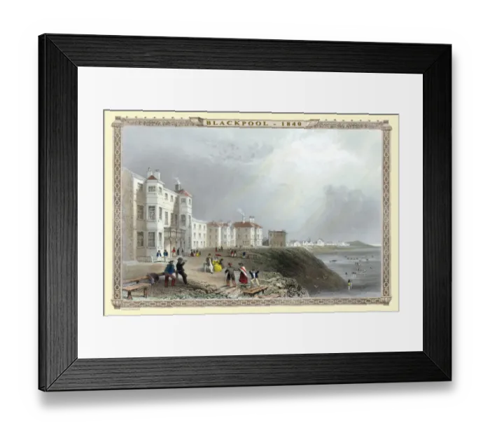 Framed Print : View of Blackpool, Lancashire 1840 Framed Print : View of Blackpool, Lancashire 1840