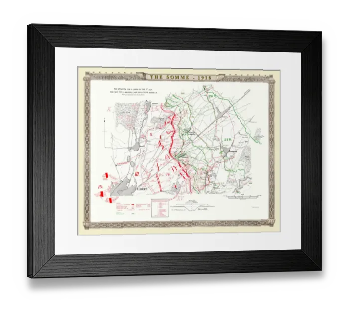 Framed Print : The Battle of The Somme 1916, The Attack of the III Corps on 1st July