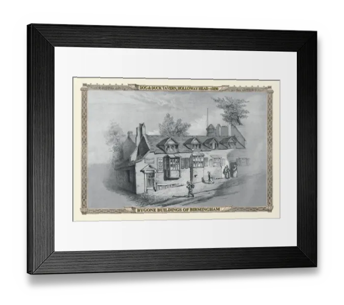 Framed Print : The Dog & Duck Tavern, Holloway Head Birmingham 1830 Framed Print : The Dog & Duck Tavern, Holloway Head Birmingham 1830