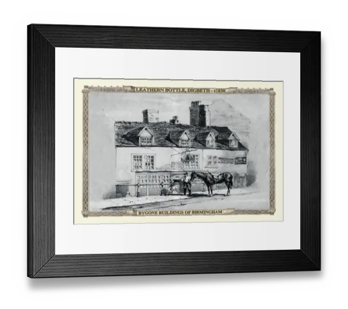 Framed Print : The Leathern Bottle at Digbeth, Birmingham 1830 Framed Print : The Leathern Bottle at Digbeth, Birmingham 1830