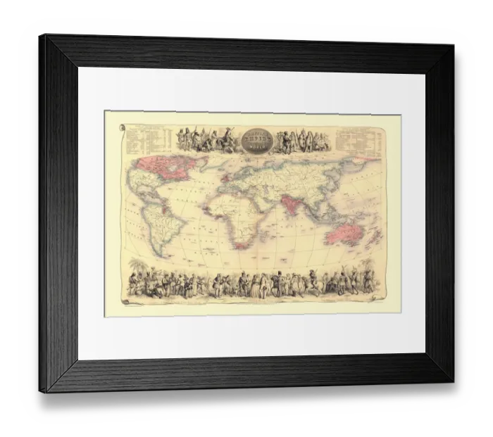 Framed Print : Map of The British Empire by Fullarton & Co 1850 Framed Print : Map of The British Empire by Fullarton & Co 1850