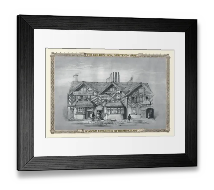 Framed Print : The Golden Lion at Deritend, Birmingham 1830 Framed Print : The Golden Lion at Deritend, Birmingham 1830