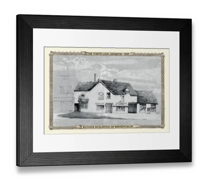 Framed Print : The White Lion at Digbeth, Birmingham 1835