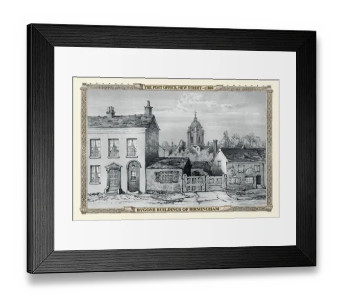 Framed Print : View of The Post Office, New Street Birmingham 1829 Framed Print : View of The Post Office, New Street Birmingham 1829