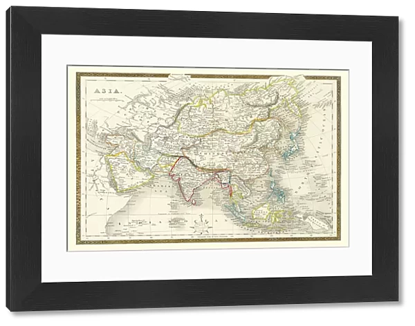 Old Map of Asia 1852 by Henry George Collins