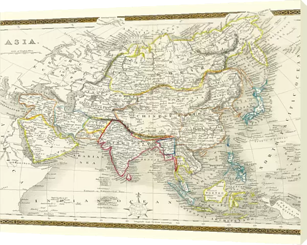 Old Map of Asia 1852 by Henry George Collins