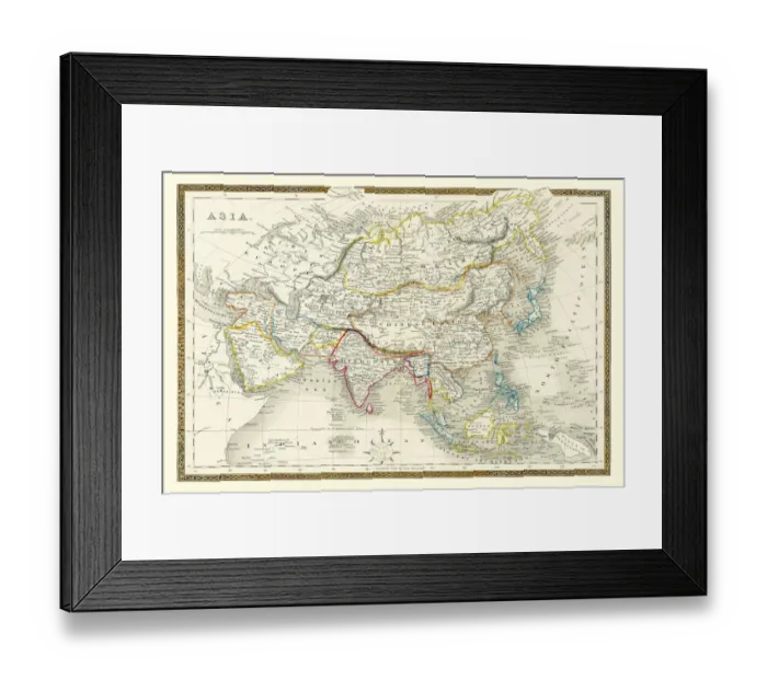 Framed Print : Old Map of Asia 1852 by Henry George Collins