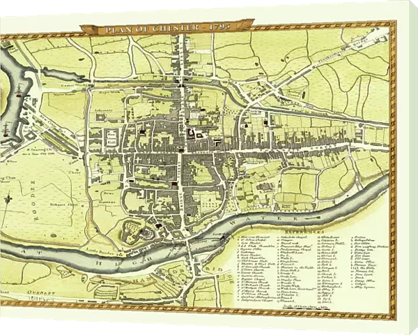 Old Map of Chester 1795 by John Stockdale