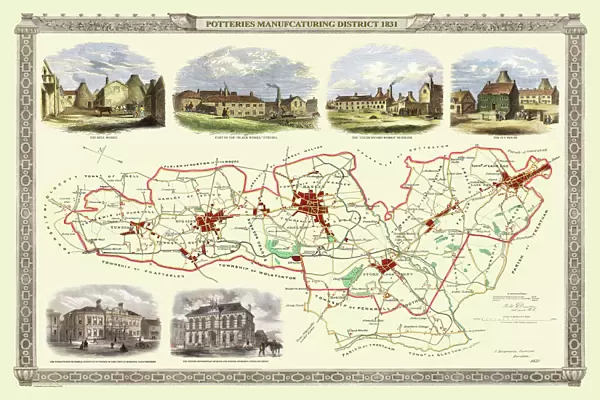 Old Map of Stoke on Trent and the Potteries 1831
