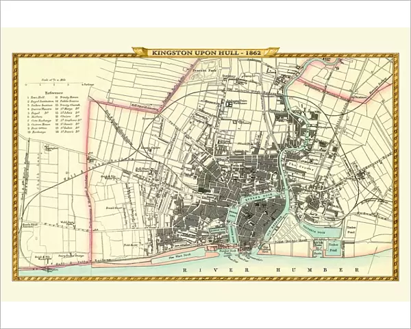 Old Map of Kingston Upon Hull 1862 by Fullarton & Co