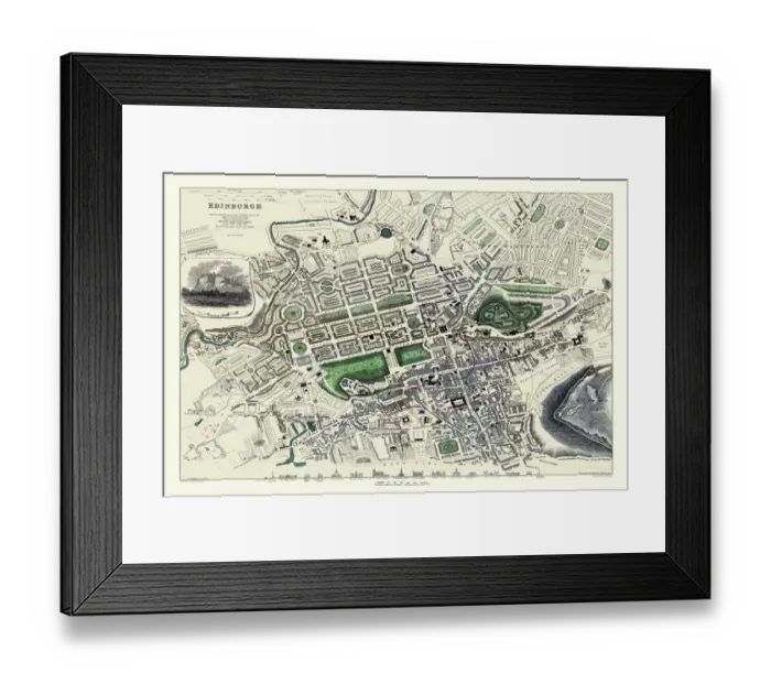 Framed Print : Old Map of Edinburgh 1834 by the S. D. U. K Framed Print : Old Map of Edinburgh 1834 by the S. D. U. K