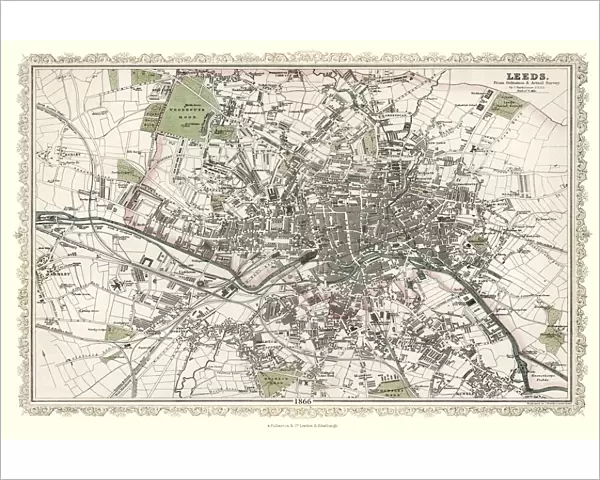 Old Map of Leeds 1866 by Fullarton & Co