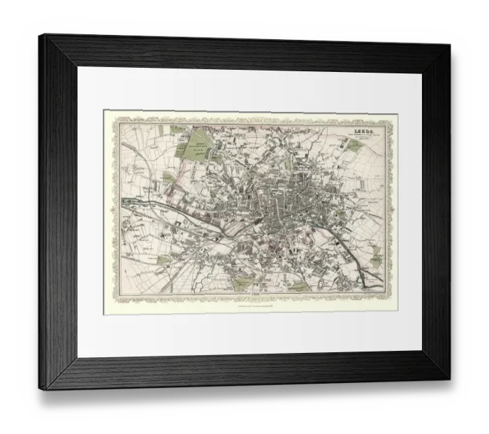 Framed Print : Old Map of Leeds 1866 by Fullarton & Co Framed Print : Old Map of Leeds 1866 by Fullarton & Co