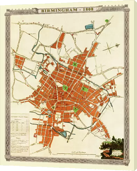 Old Map of Birmingham 1808