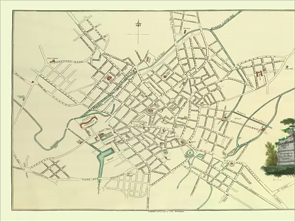 Old Map of Birmingham 1795 by C. Pye