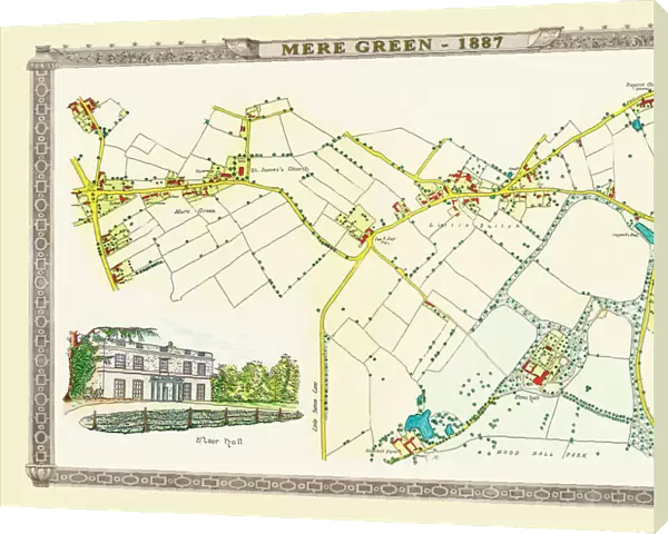 Old Map of Mere Green to Little Sutton in the West Midlands 1884