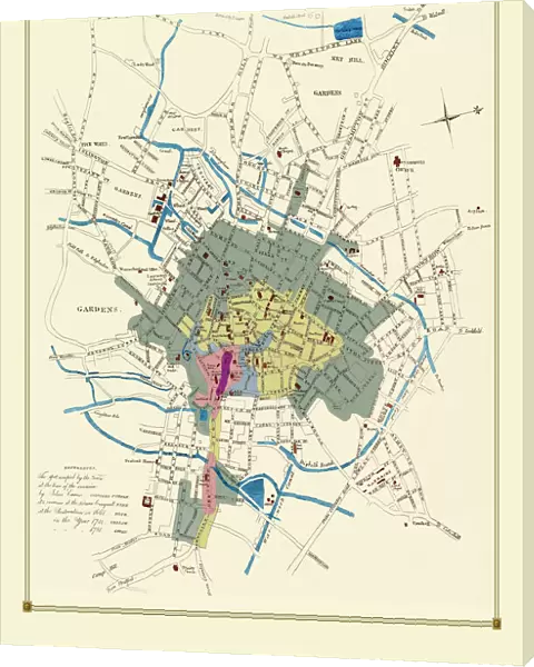 Old Map of Birmingham 1825