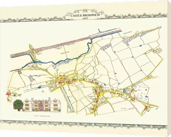 Old Map of Castle Bromwich near Birmingham 1897