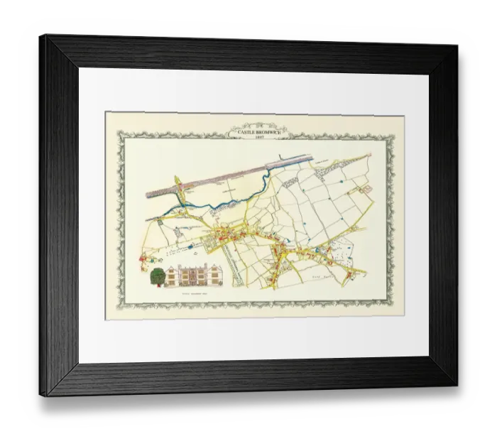Framed Print : Old Map of Castle Bromwich near Birmingham 1897 Framed Print : Old Map of Castle Bromwich near Birmingham 1897