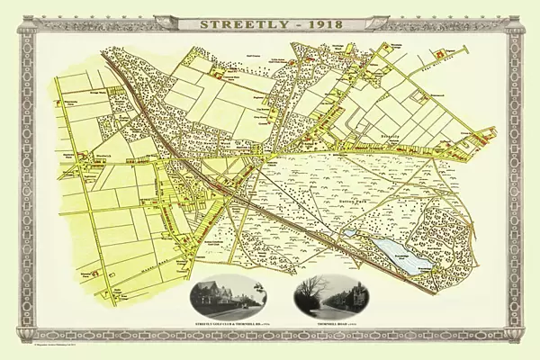 Old Map of the Village of Streetly near Sutton Coldfield 1918