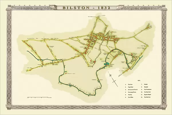 Old Map of Bilston 1832