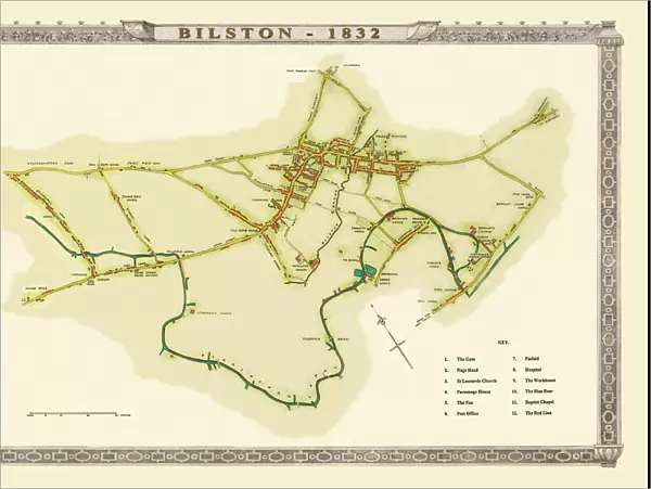 Old Map of Bilston 1832